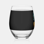 Bernese Mountain Cute Dog Halloween Jack O Lantern ステムなしワイングラス (右)