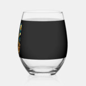 Bernese Mountain Cute Dog Halloween Jack O Lantern ステムなしワイングラス (左)