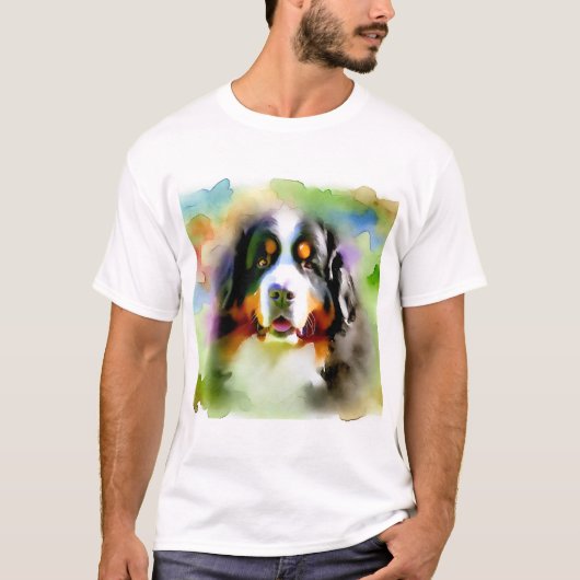 Bernese Mountain Dog 061124AREF116 - Watercolor Tシャツ (正面)