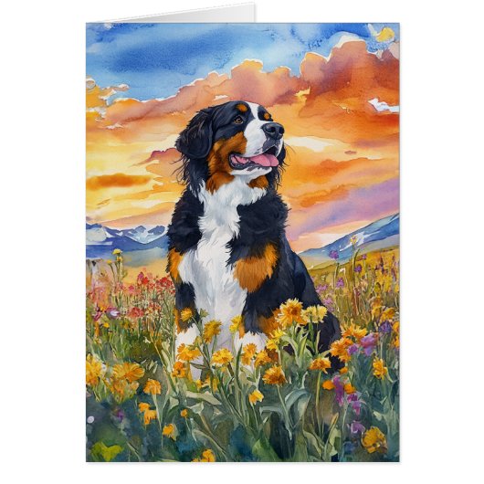 Bernese Mountain Dog - 5" x 7"アートカード (正面)