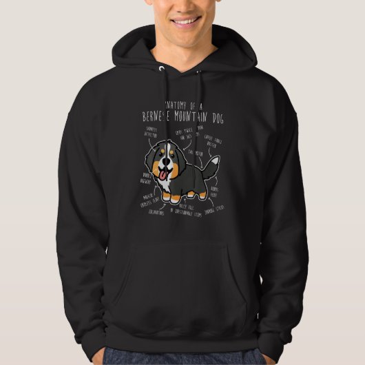 Bernese Mountain Dog Anatomy  Cute Pet Dog Mom Dog パーカ (正面)