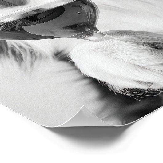 Bernese Mountain Dog and Wine Wall Art, Black and  ポスター (角)