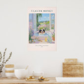 Bernese Mountain Dog Art Print Monet Style Floral ポスター (キッチン)