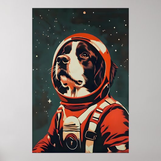 Bernese Mountain Dog Astronaut Poster, Bernese ポスター (正面)