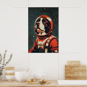 Bernese Mountain Dog Astronaut Poster, Bernese ポスター (キッチン)
