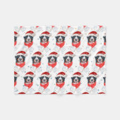 Bernese Mountain Dog Breed Christmas フリースブランケット (正面(横))
