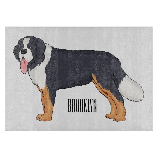 Bernese mountain dog cartoon illustration カッティングボード (正面)