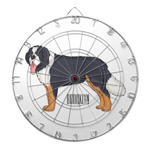 Bernese mountain dog cartoon illustration ダーツボード (正面)