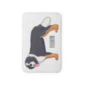 Bernese mountain dog cartoon illustration バスマット (正面縦)