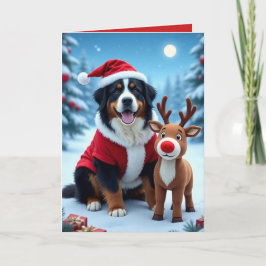 Bernese Mountain Dog Christmas  カード