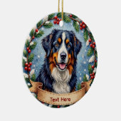 Bernese Mountain Dog Christmas セラミックオーナメント (右)