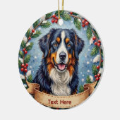 Bernese Mountain Dog Christmas セラミックオーナメント (左)