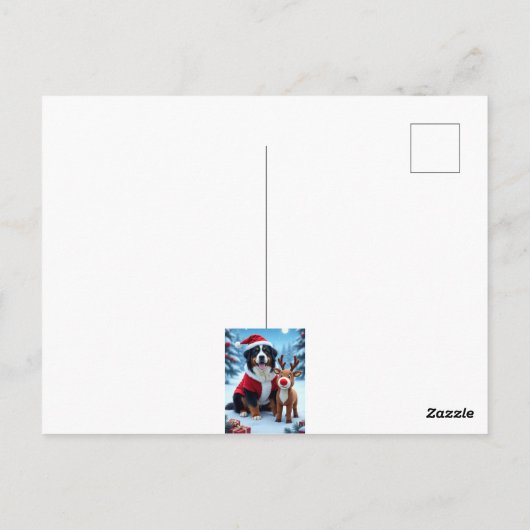 Bernese Mountain Dog Christmas ポストカード (裏面)