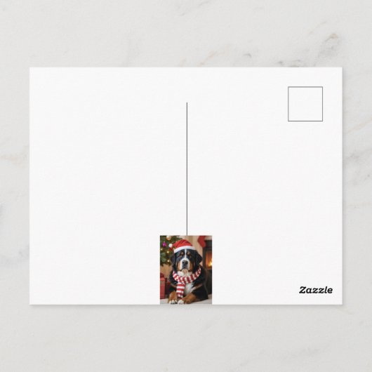 Bernese Mountain Dog Christmas ポストカード (裏面)