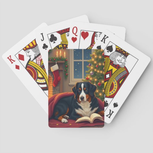 Bernese Mountain Dog Christmas Bedtime Story トランプ (裏面)