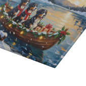 Bernese Mountain Dog Christmas Boat Holiday カッティングボード (角)