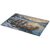 Bernese Mountain Dog Christmas Boat Holiday カッティングボード (角)