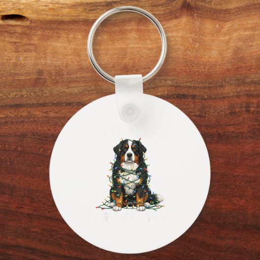 Bernese Mountain Dog Christmas I'm Fine Everything キーホルダー (正面)