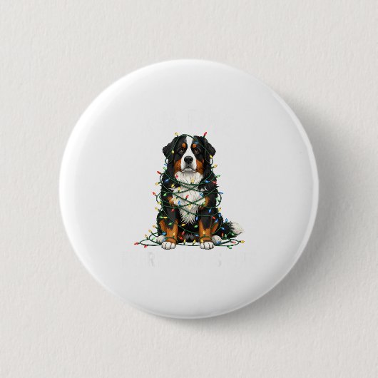 Bernese Mountain Dog Christmas I'm Fine Everything 缶バッジ (正面)