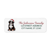 Bernese Mountain Dog Christmas Return Address      ラベル (正面)