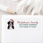 Bernese Mountain Dog Christmas Return Address      ラベル (インサイチュ)