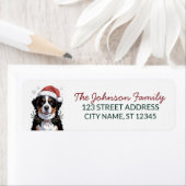 Bernese Mountain Dog Christmas Return Address      ラベル (インサイチュ)
