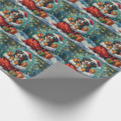 Bernese Mountain Dog Christmas Santa Bag Adventure ラッピングペーパー (角)