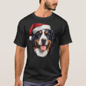 Bernese Mountain Dog Christmas Santa Hat Tシャツ (正面)