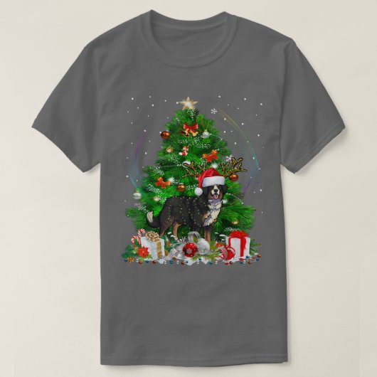 Bernese Mountain Dog Christmas Tree Light Pajama D Tシャツ (デザイン正面)