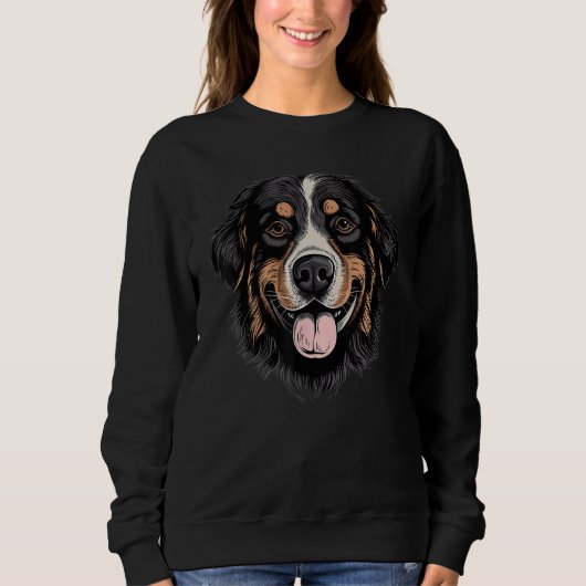 Bernese Mountain Dog Cute Happy Little Berner Pupp スウェットシャツ (正面)