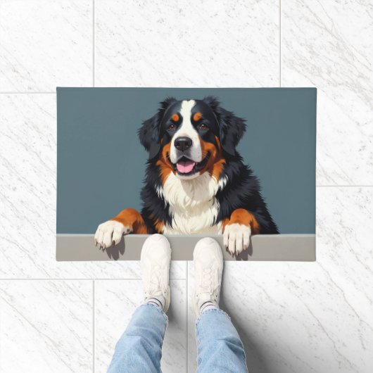 Bernese Mountain Dog Doormat Art ドアマット (室内)