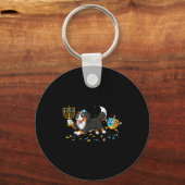 Bernese Mountain Dog Dreidel Menorah Hanukkah Wome キーホルダー (正面)
