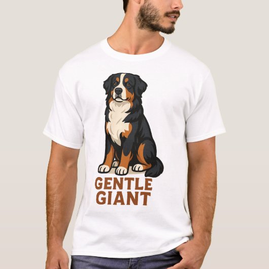Bernese Mountain Dog Gentle Giant. Tシャツ (正面)