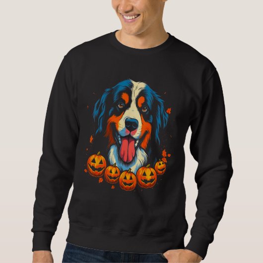 Bernese Mountain Dog Halloween スウェットシャツ (正面)