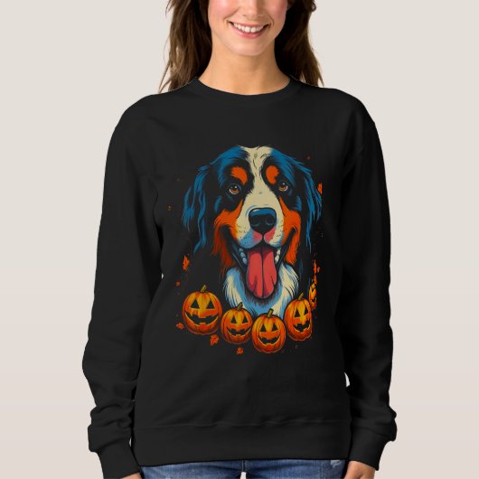 Bernese Mountain Dog Halloween スウェットシャツ (正面)