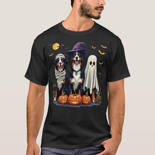 Bernese Mountain Dog Halloween Costume Mummy Witch Tシャツ (正面)