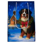 Bernese Mountain Dog Holiday  ミディアムペーパーバッグ (裏面)