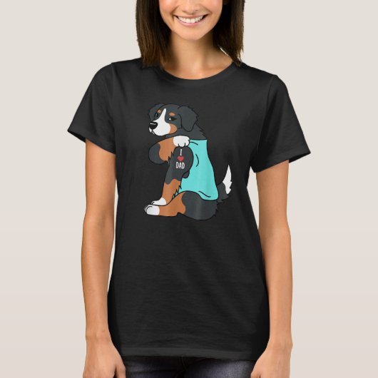 Bernese Mountain Dog I Love Dad  Dog Fathers Day Tシャツ (正面)