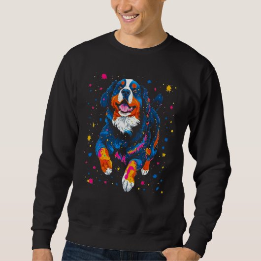 Bernese Mountain Dog in Space スウェットシャツ (正面)