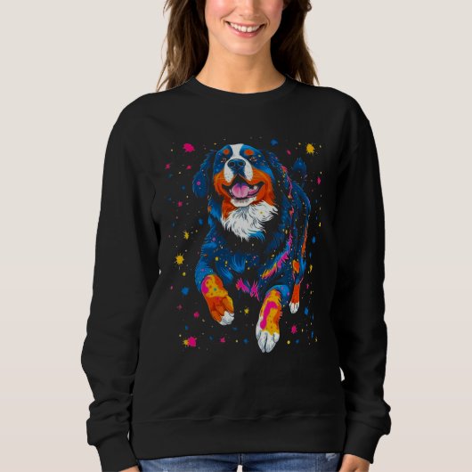 Bernese Mountain Dog in Space スウェットシャツ (正面)