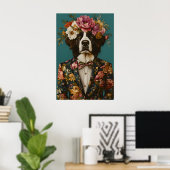 Bernese Mountain Dog In Suit Poster, Bernese ポスター (ホームオフィス)