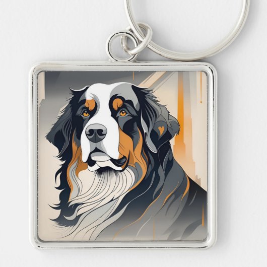 Bernese Mountain Dog Key Chain キーホルダー (正面)