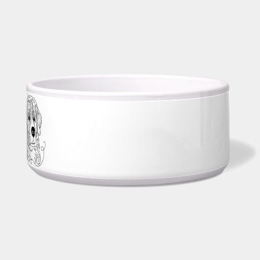 Bernese Mountain Dog Line Art personalized bowl ボウル (右)