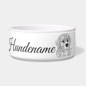 Bernese Mountain Dog Line Art personalized bowl ボウル (正面)