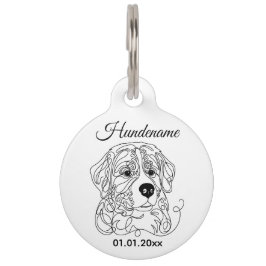 Bernese Mountain Dog Line Art Personalized Tag ペット　ネームタグ