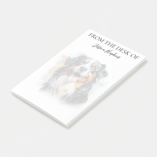 Bernese Mountain Dog Lover Monogrammed Dog ポストイット (アングル)