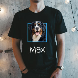 Bernese Mountain Dog Male Face with Name T-Shirt Tシャツ