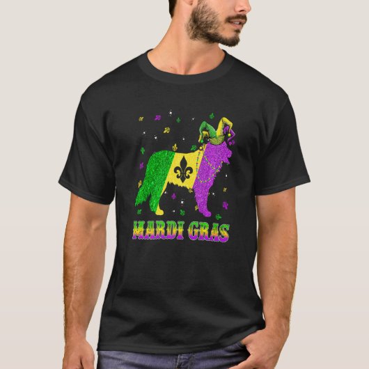 Bernese Mountain Dog Mardi Gras Carnival Jester Be Tシャツ (正面)