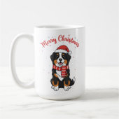 Bernese Mountain Dog Merry Christmas Doodle  コーヒーマグカップ (左)
