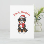 Bernese Mountain Dog Merry Christmas Doodle  シーズンカード (スタンド正面)